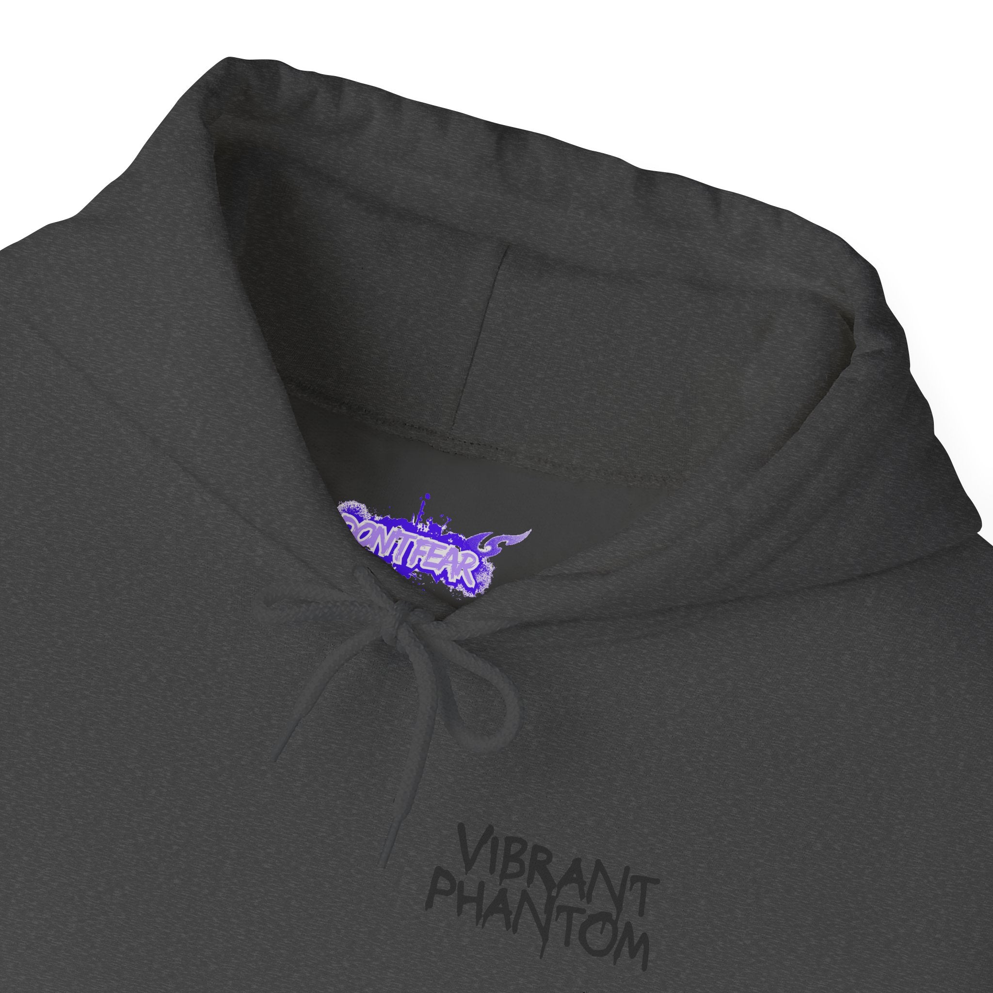 Vibrant Phantom "Don't Fear" Graphic Hoodie — Vintage Hand & Eyeball Design