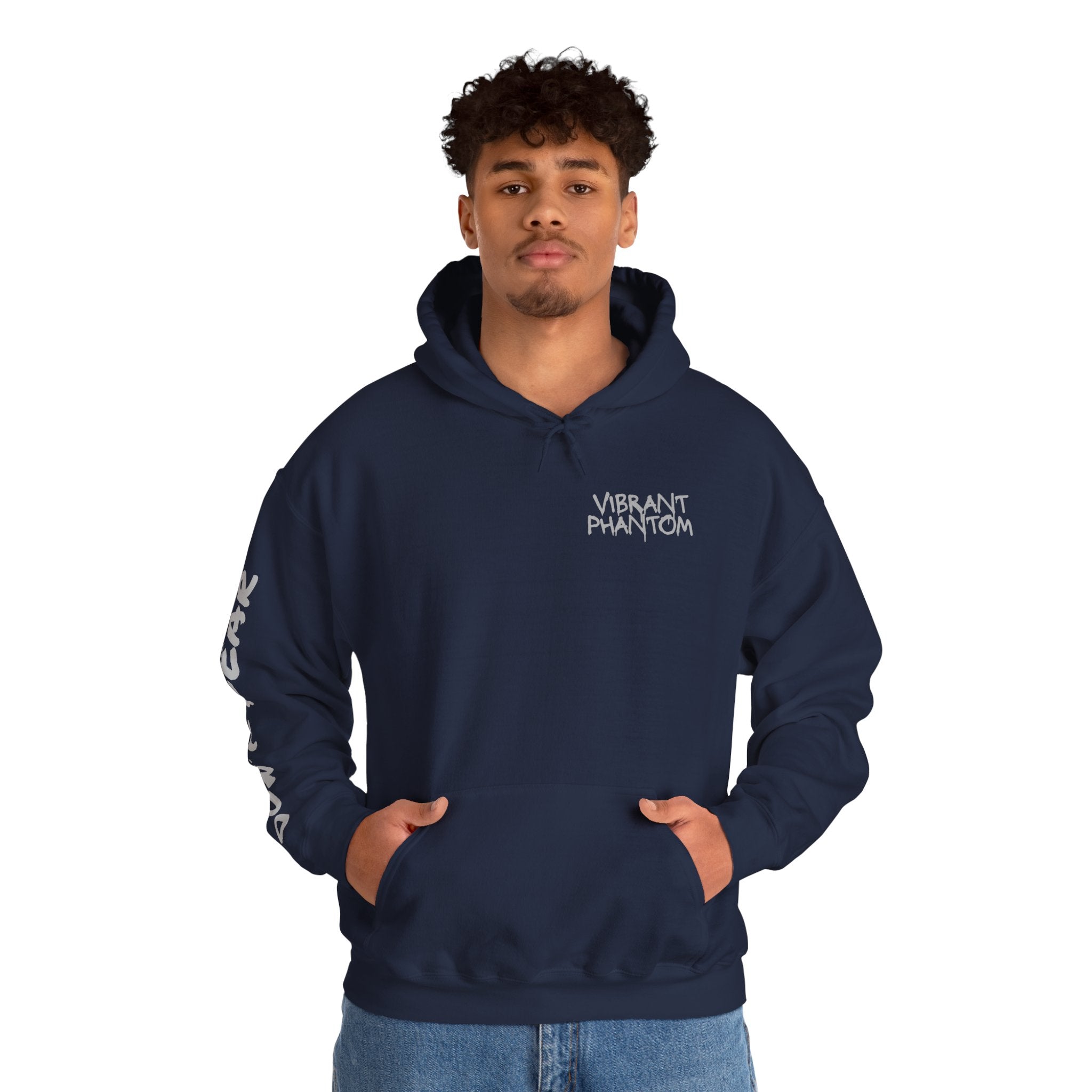 Vibrant Phantom "Don't Fear" Graphic Hoodie — Vintage Hand & Eyeball Design