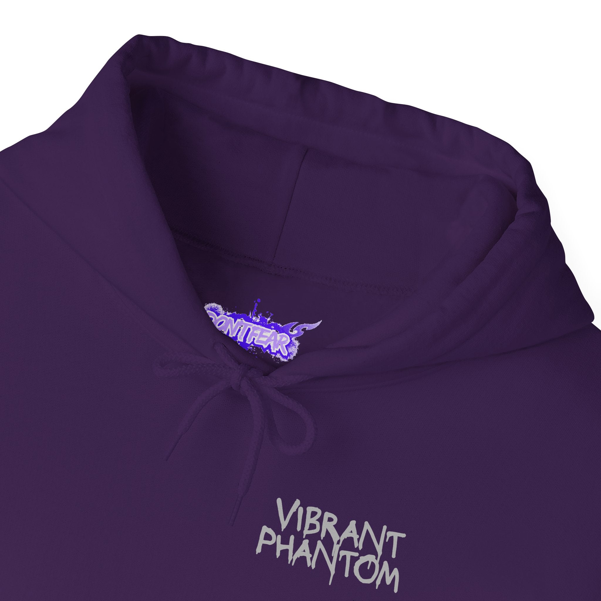 Vibrant Phantom Eye Sketch Hoodie | 'Don't Fear' Sleeve Graphic