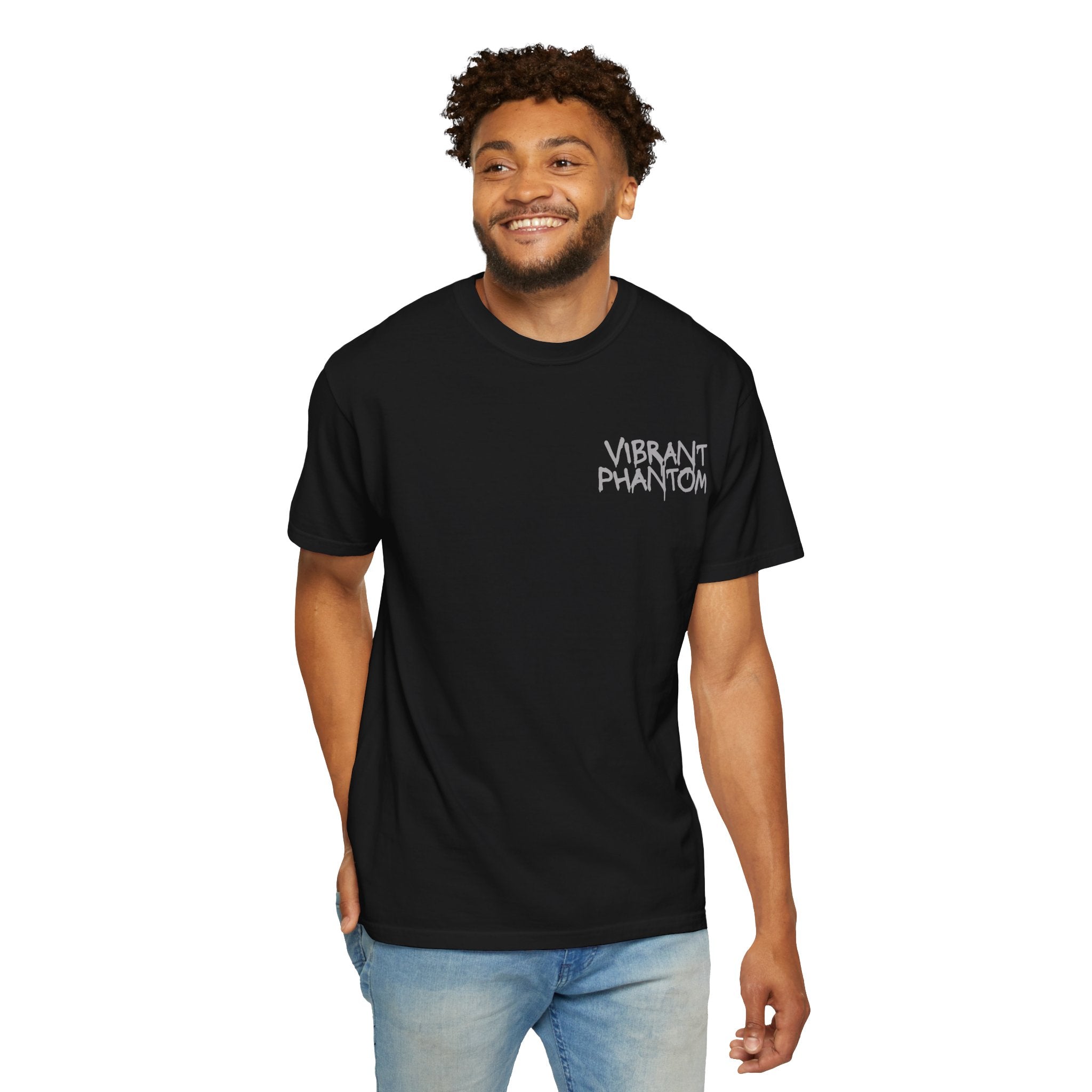 Graphic T‑Shirt — 'Vibrant Phantom' Eye Sketch Back Print