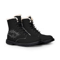 Women’s Fur-Lined Leather Boots — 'Vibrant Phantom' Eye Graphic