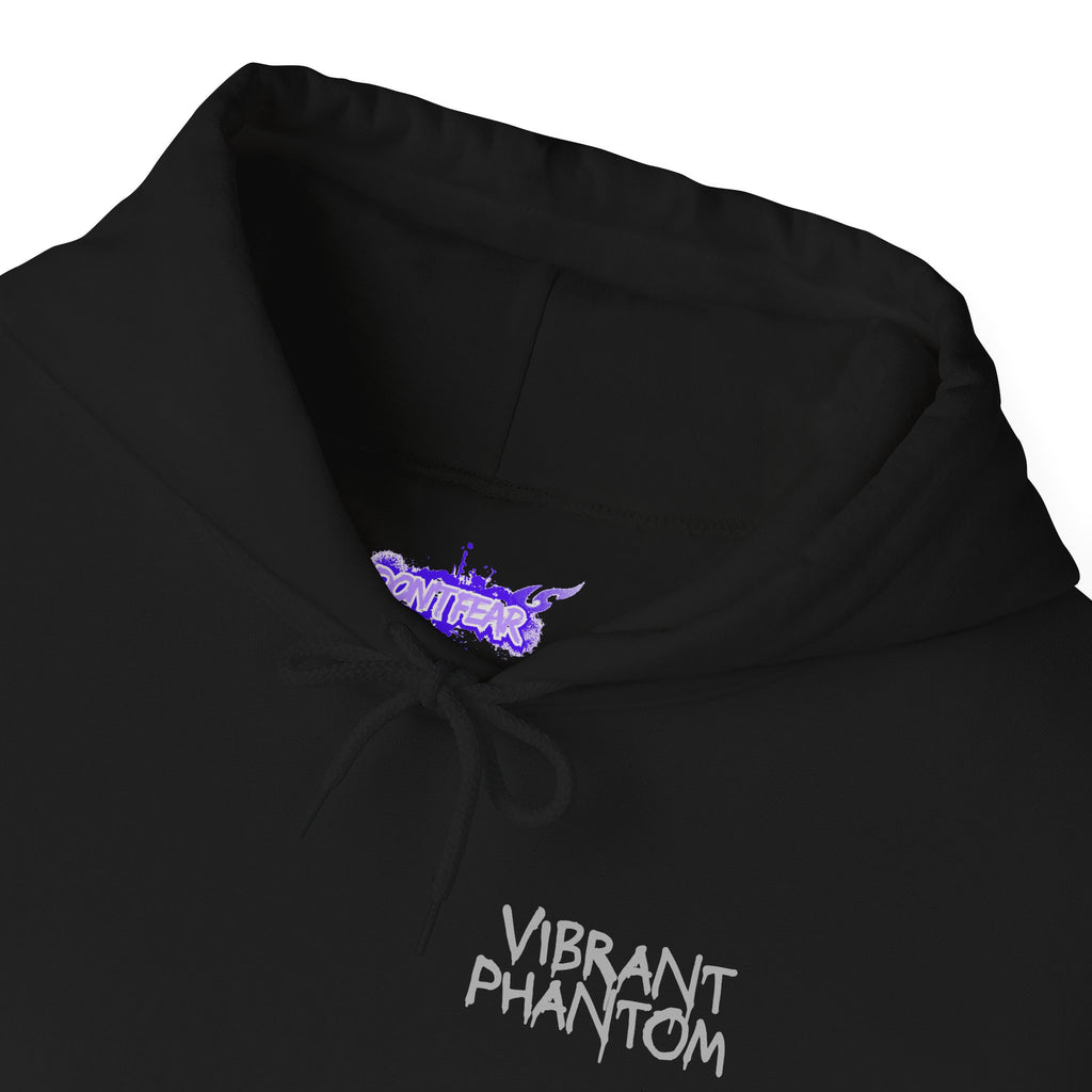 Vibrant Phantom Eye Sketch Hoodie | 'Don't Fear' Sleeve Graphic