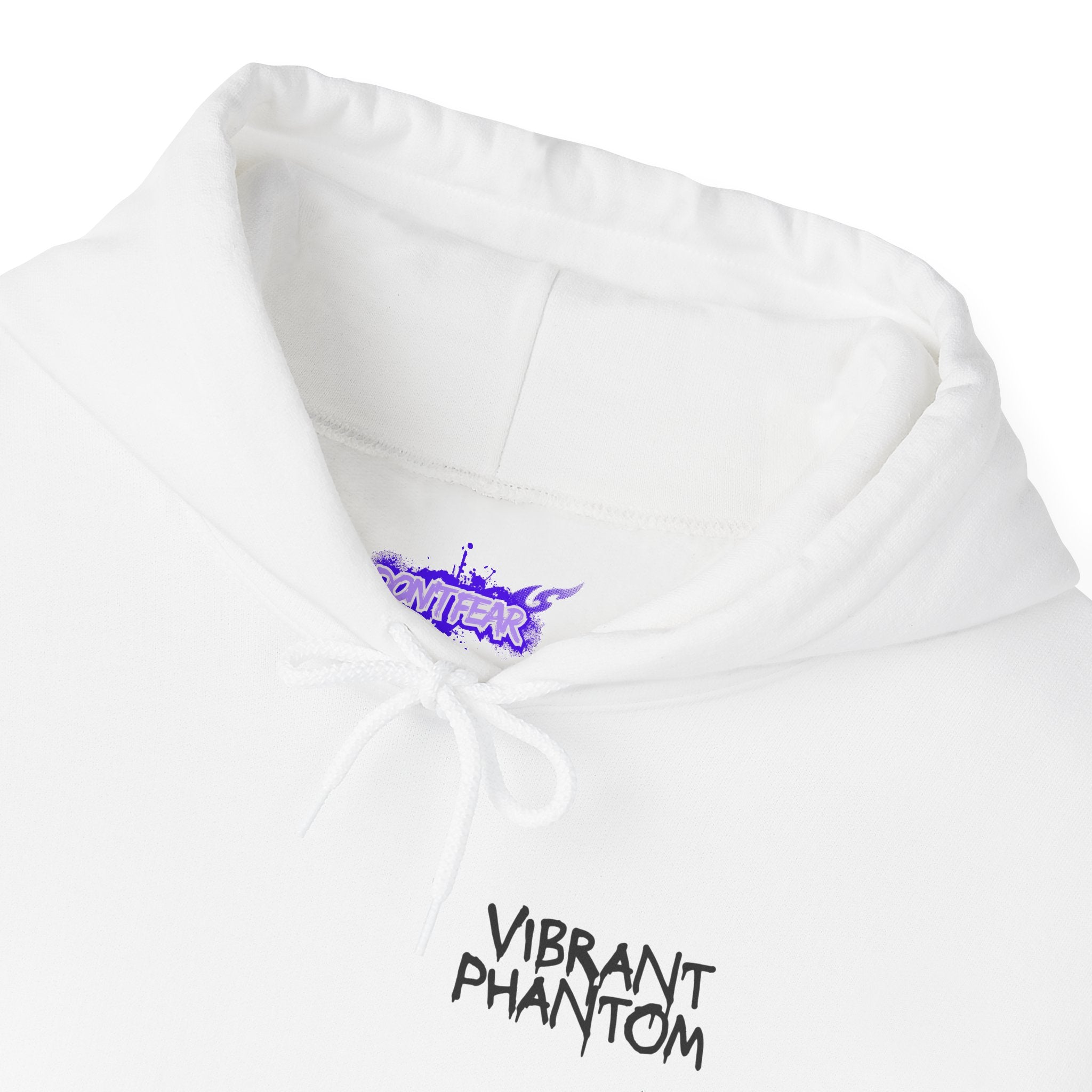 Vibrant Phantom Eye Sketch Hoodie | 'Don't Fear' Sleeve Graphic