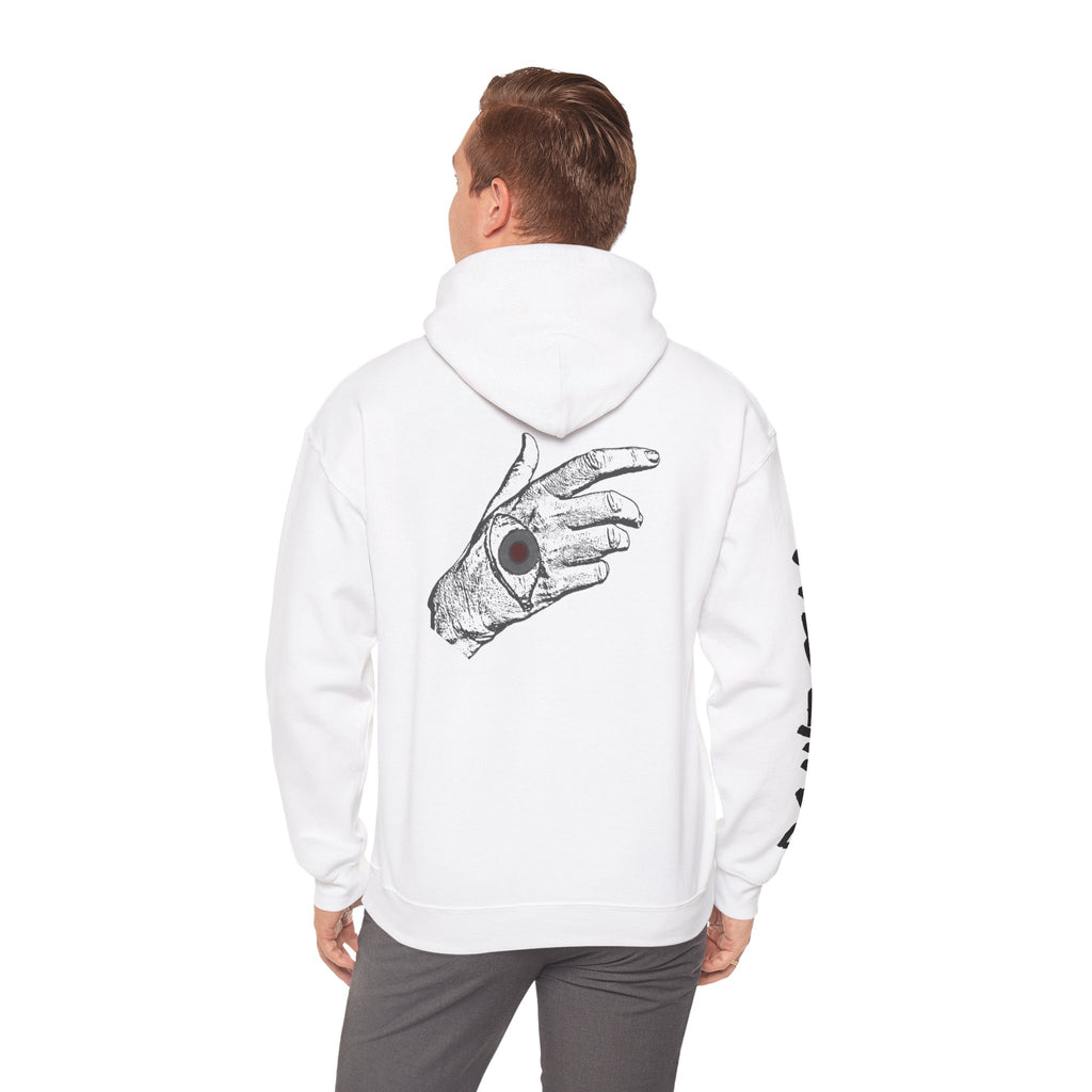 Vibrant Phantom "Don't Fear" Graphic Hoodie — Vintage Hand & Eyeball Design
