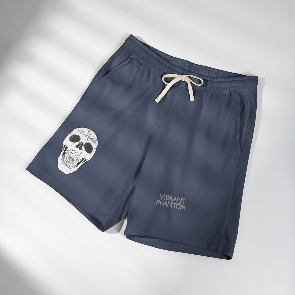 Skull Graphic Sweat Shorts — Lightweight Fleece Lounge Shorts