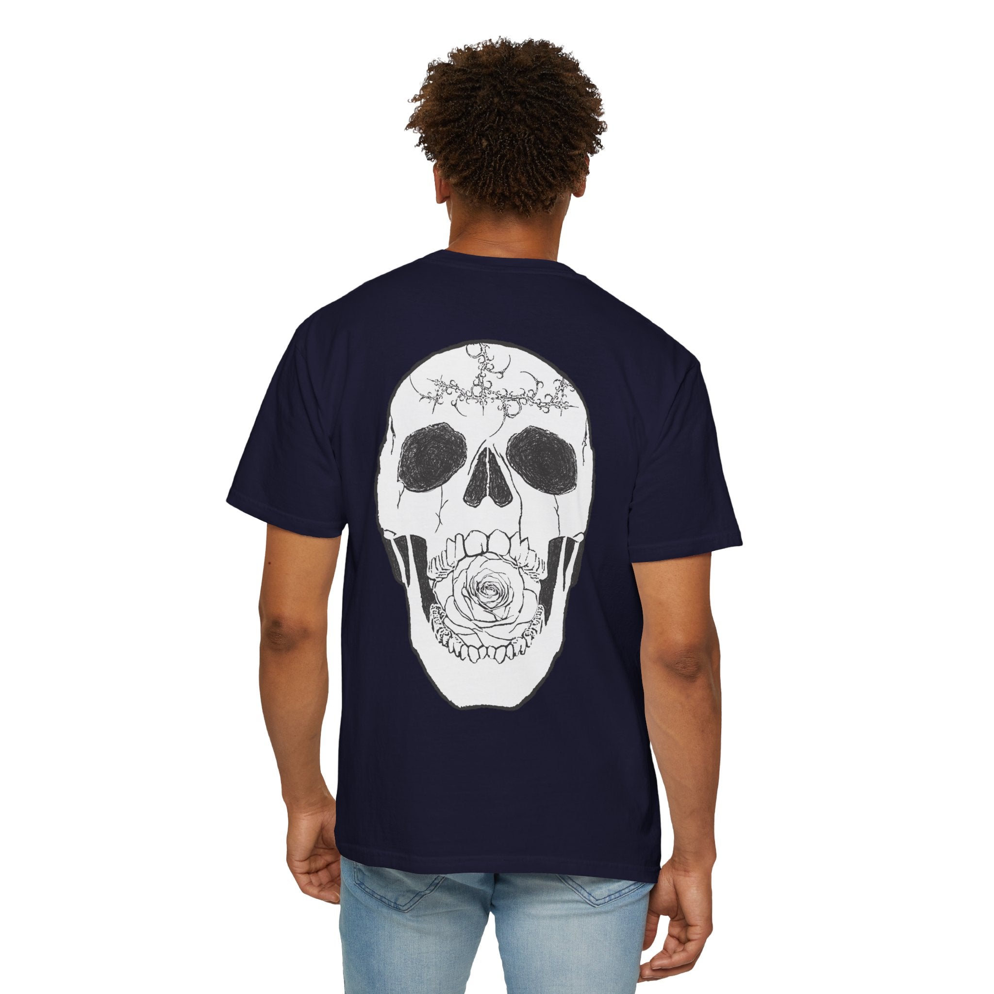 Skull & Rose Graphic T-Shirt — "Vibrant Phantom" Chest Logo