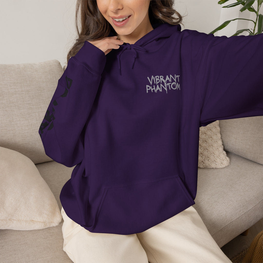 Vibrant Phantom Eye Sketch Hoodie | 'Don't Fear' Sleeve Graphic