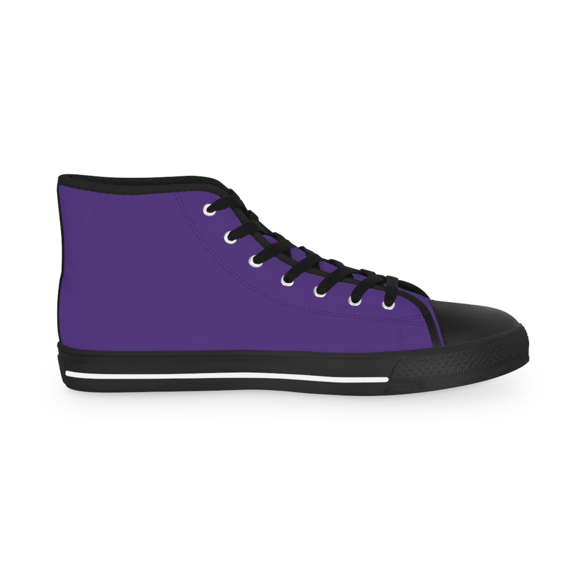 Purple High-Top Sneakers with Eye Graphic — Men’s Stylish Canvas Shoes