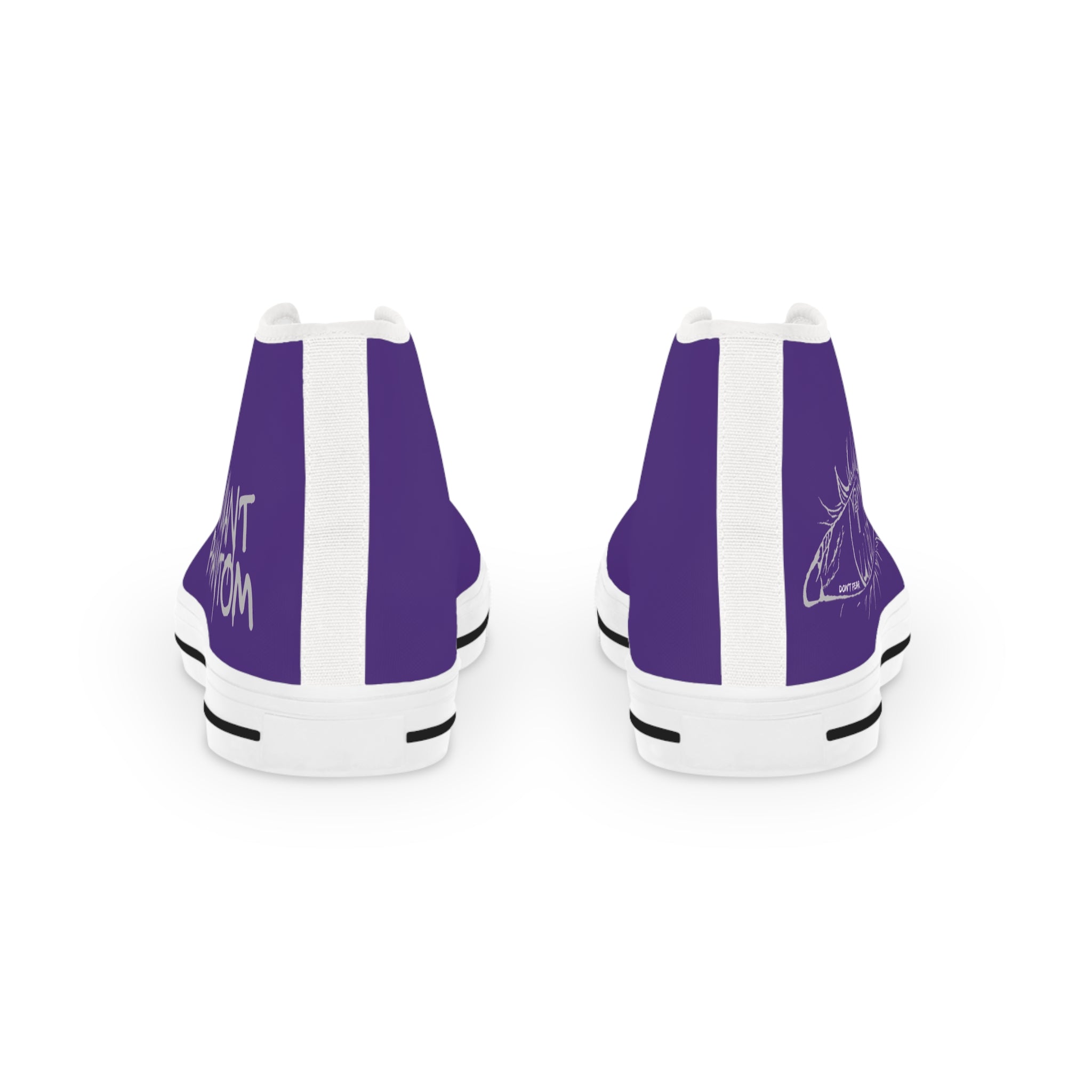 Purple High-Top Sneakers with Eye Graphic — Men’s Stylish Canvas Shoes