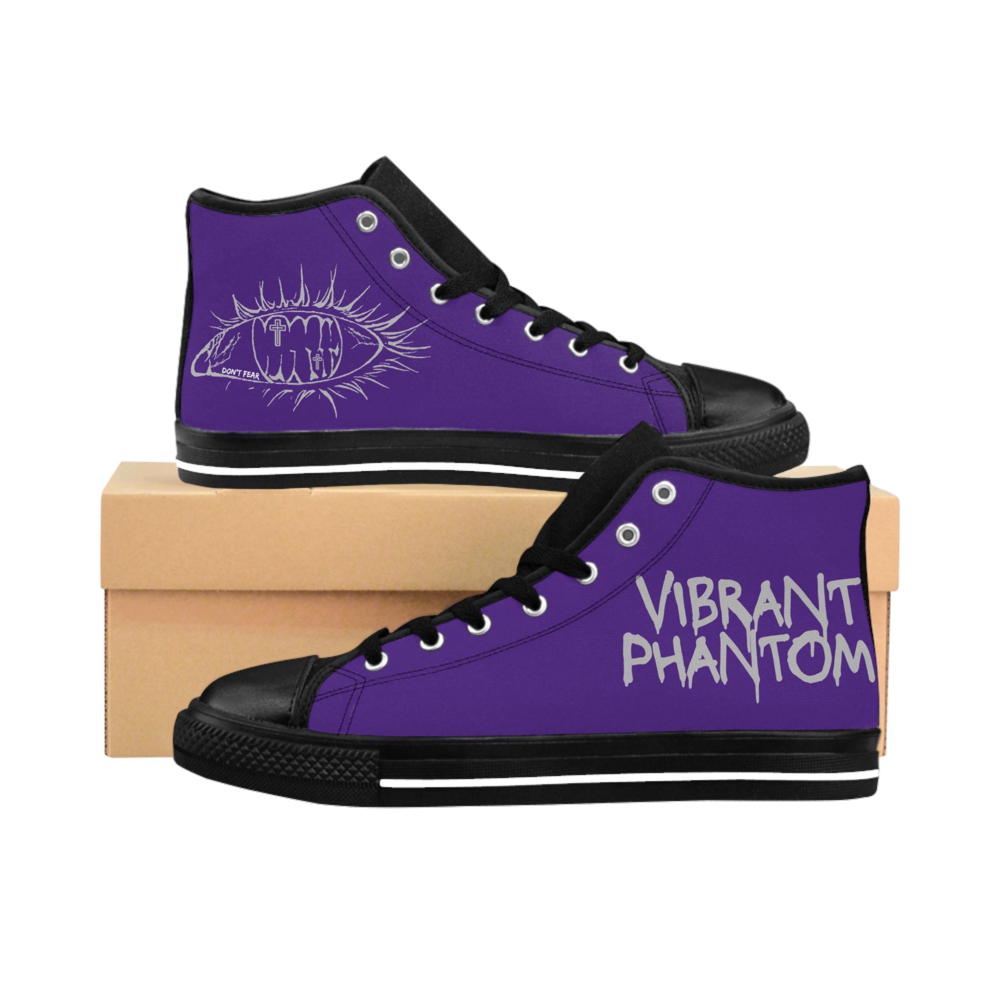 Vibrant Phantom High-Top Sneakers — Women's Purple Classic Canvas
