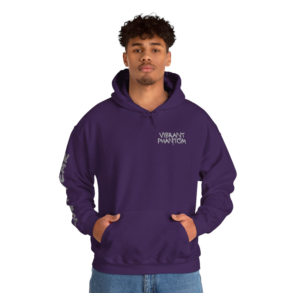 Vibrant Phantom "Don't Fear" Graphic Hoodie — Vintage Hand & Eyeball Design