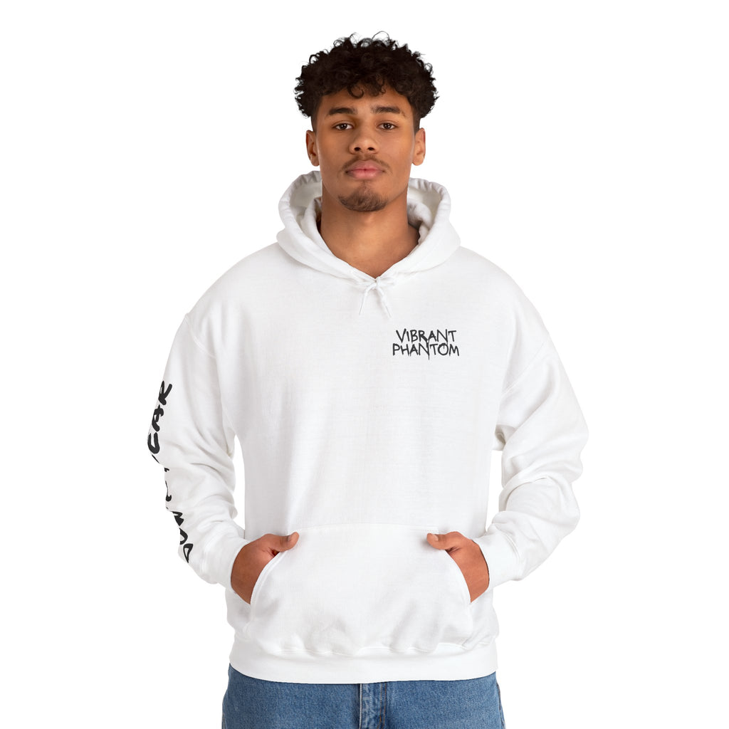 Vibrant Phantom "Don't Fear" Graphic Hoodie — Vintage Hand & Eyeball Design
