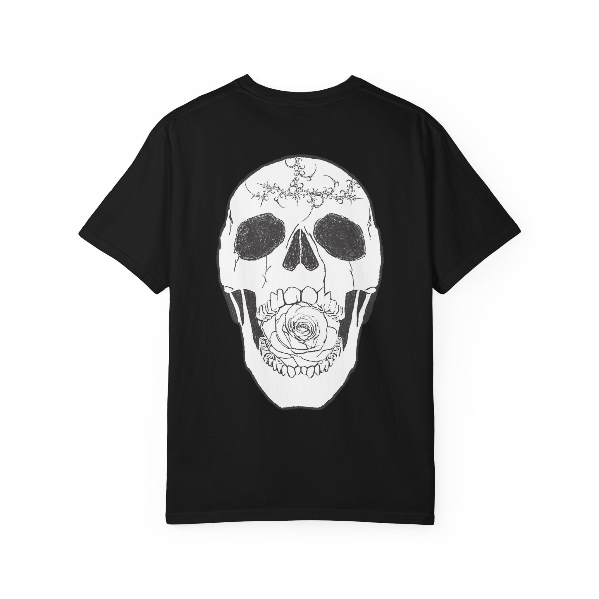 Skull & Rose Graphic T-Shirt — "Vibrant Phantom" Chest Logo