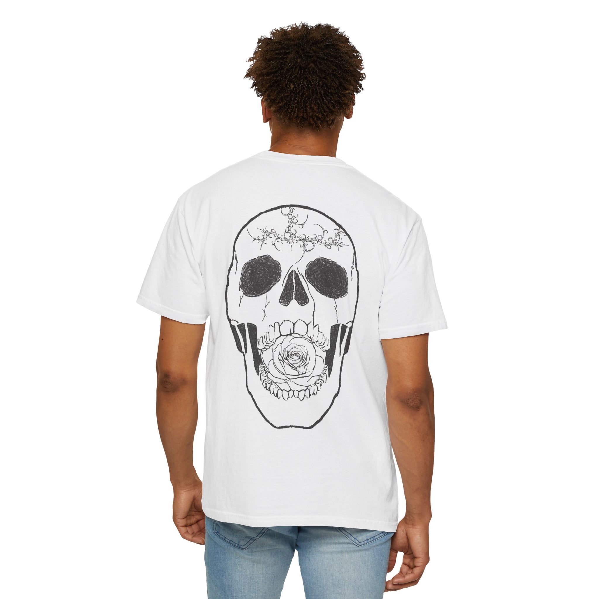 Skull & Rose Graphic T-Shirt — "Vibrant Phantom" Chest Logo
