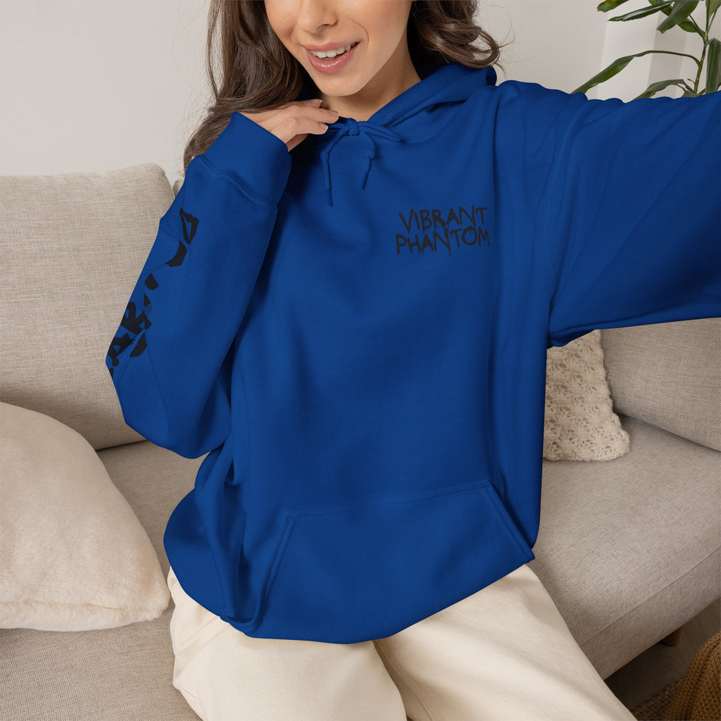 Vibrant Phantom Eye Sketch Hoodie | 'Don't Fear' Sleeve Graphic