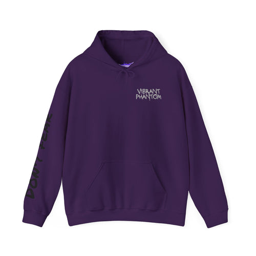 Vibrant Phantom Eye Sketch Hoodie | 'Don't Fear' Sleeve Graphic