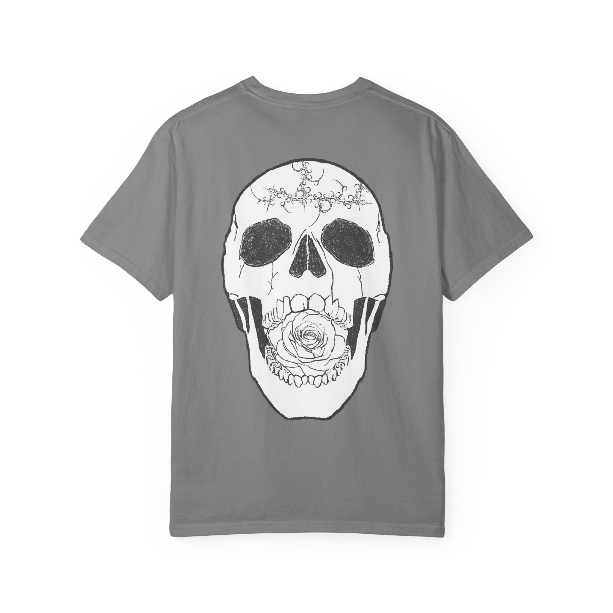 Skull & Rose Graphic T-Shirt — "Vibrant Phantom" Chest Logo