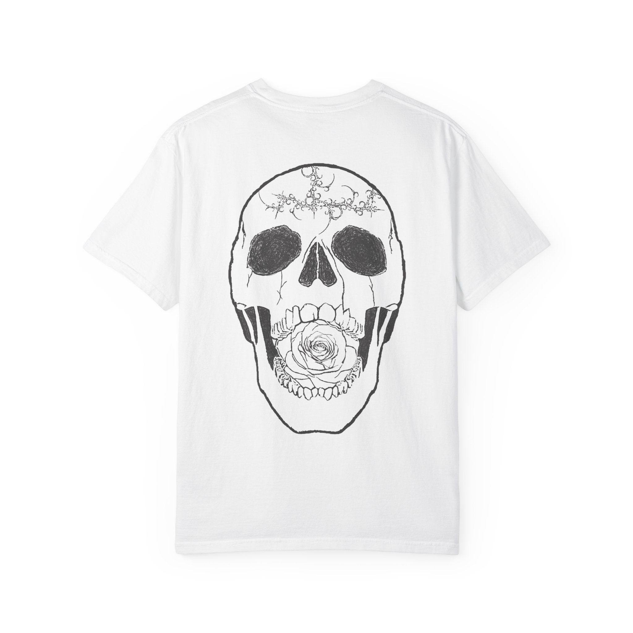 Skull & Rose Graphic T-Shirt — "Vibrant Phantom" Chest Logo