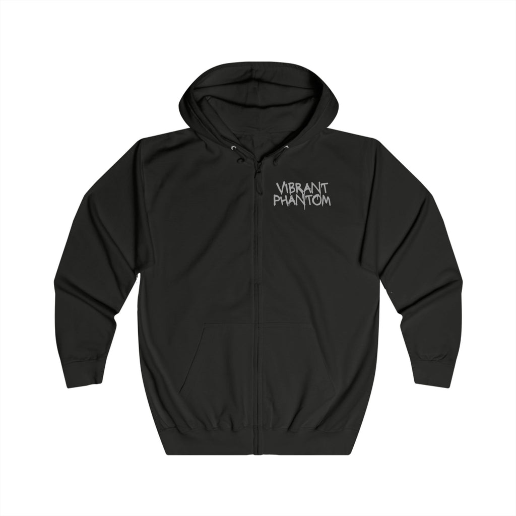Skull & Rose Zip Hoodie — Vibrant Phantom Graphic Full‑Zip Hoodie