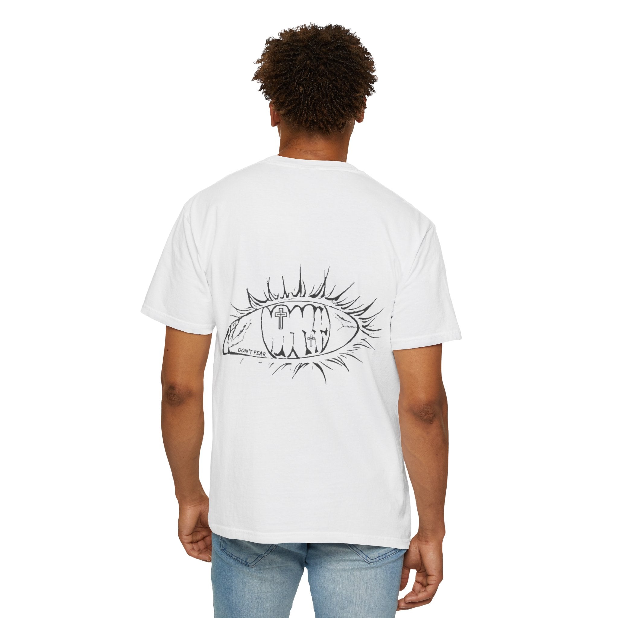 Graphic T‑Shirt — 'Vibrant Phantom' Eye Sketch Back Print