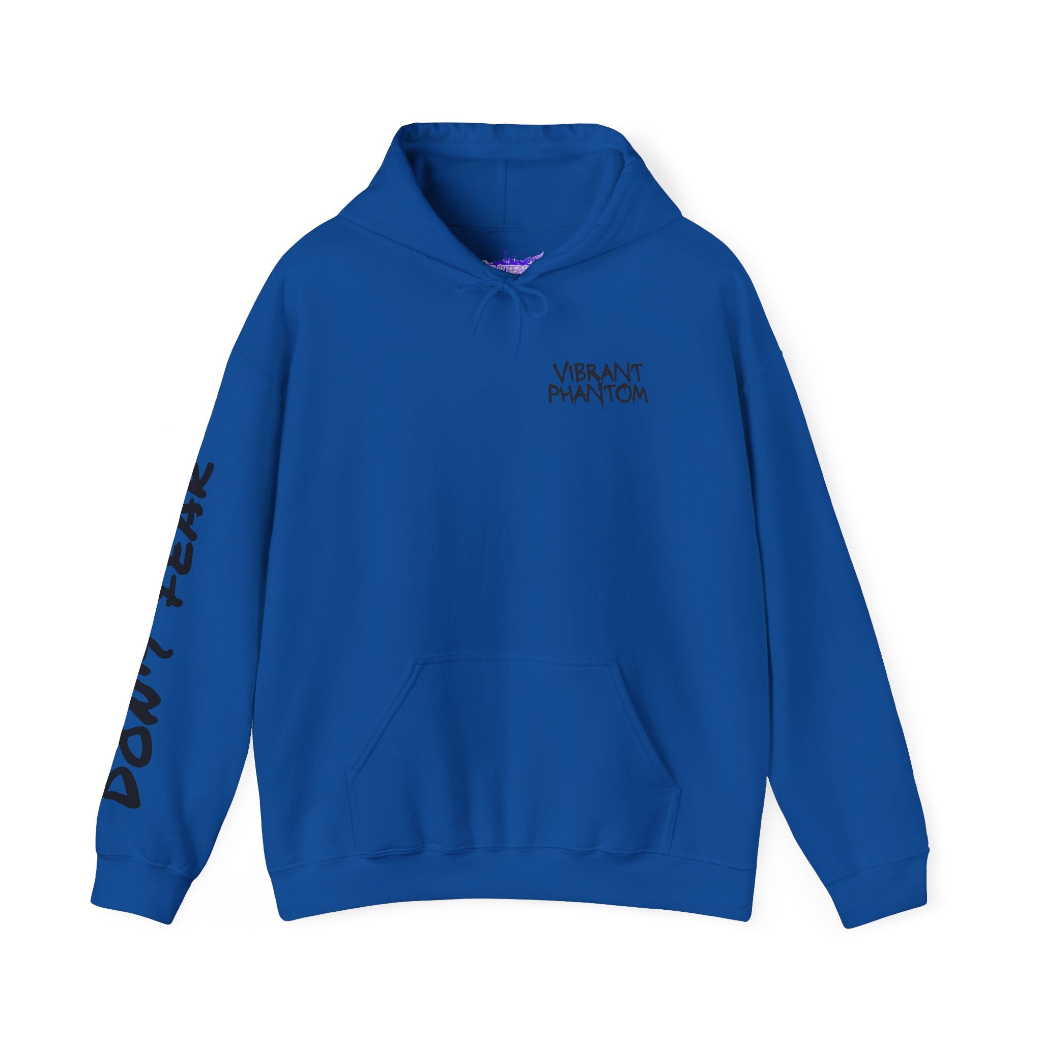 Vibrant Phantom Eye Sketch Hoodie | 'Don't Fear' Sleeve Graphic