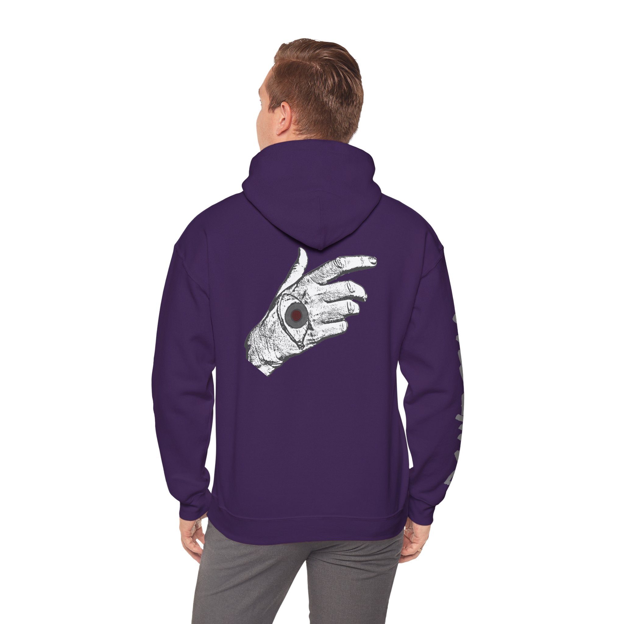 Vibrant Phantom "Don't Fear" Graphic Hoodie — Vintage Hand & Eyeball Design