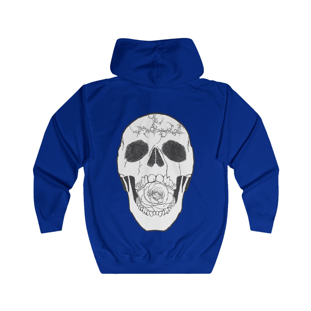 Skull & Rose Zip Hoodie — Vibrant Phantom Graphic Full‑Zip Hoodie