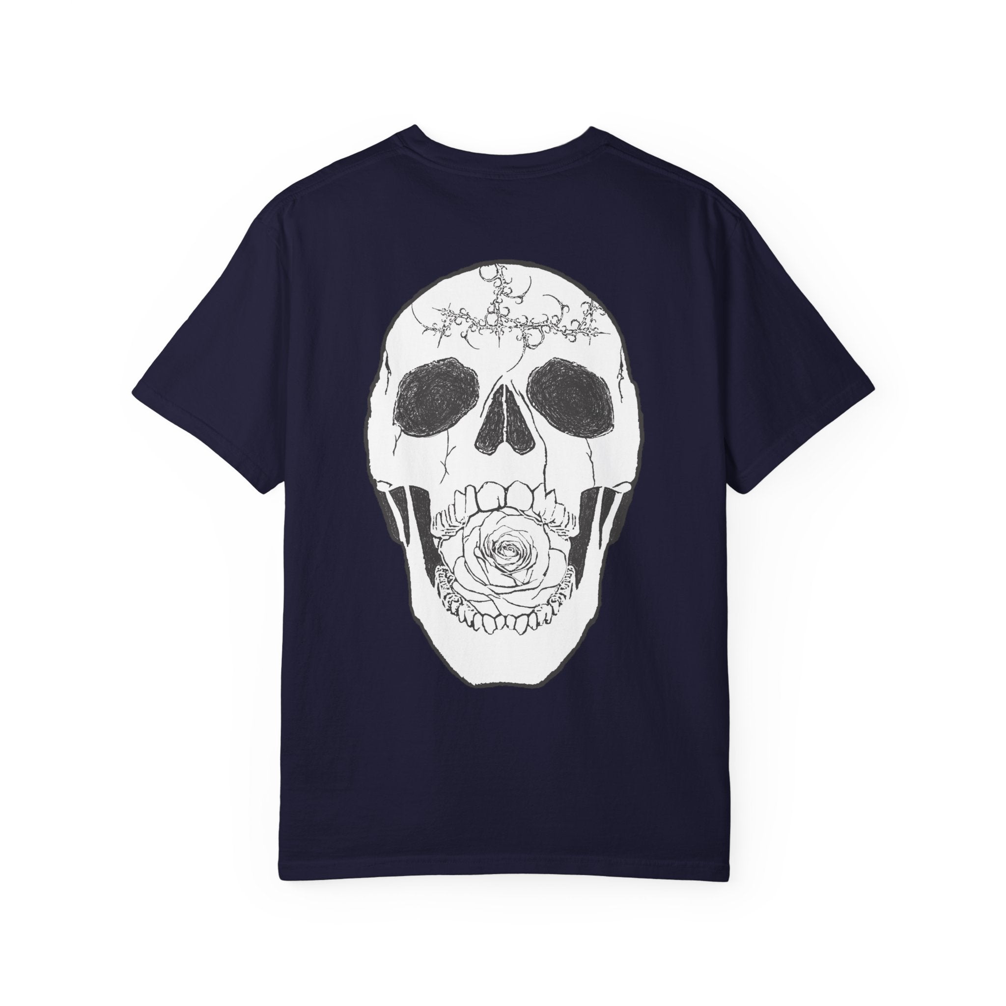 Skull & Rose Graphic T-Shirt — "Vibrant Phantom" Chest Logo