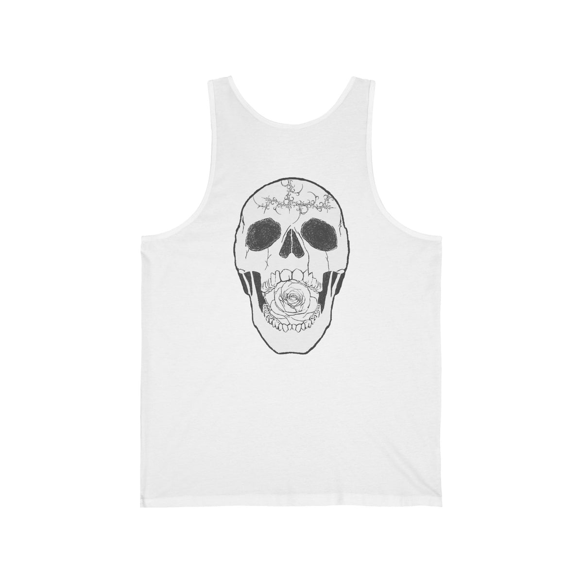 Skull & Rose Tank Top — "Vibrant Phantom" Gothic Graphic Unisex Jersey Tank