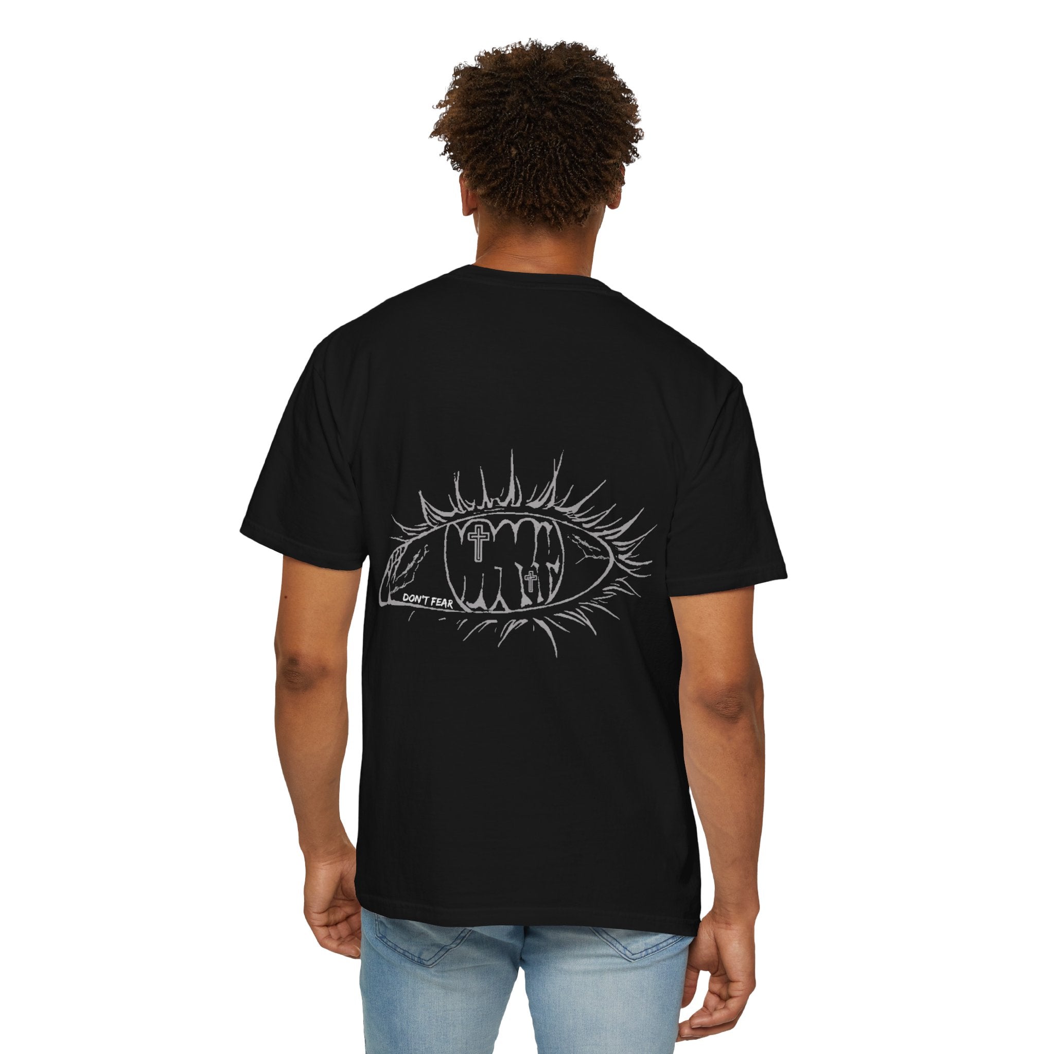 Graphic T‑Shirt — 'Vibrant Phantom' Eye Sketch Back Print