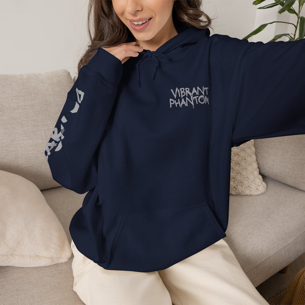 Vibrant Phantom Eye Sketch Hoodie | 'Don't Fear' Sleeve Graphic