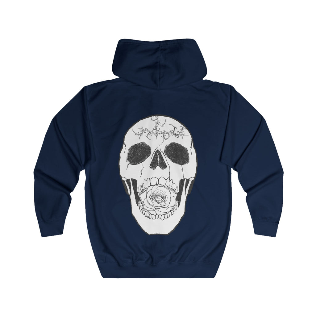 Skull & Rose Zip Hoodie — Vibrant Phantom Graphic Full‑Zip Hoodie