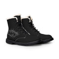Men's Fur-Lined Leather Boots — 'Vibrant Phantom' Graphic Winter Combat Boots