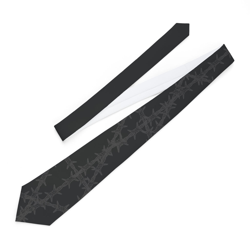 Barbed Wire Pattern Necktie — Dark Gothic Formal Tie