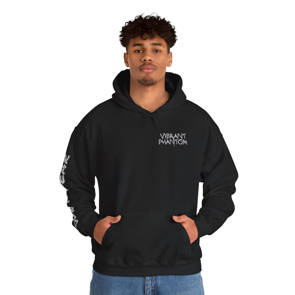 Vibrant Phantom "Don't Fear" Graphic Hoodie — Vintage Hand & Eyeball Design